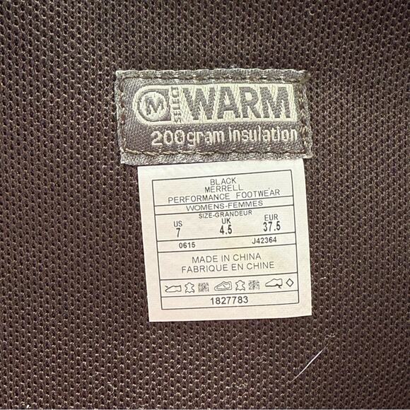 Merrell Black Winter Boots with Knitted Upper and Rubber Sole, Thermal. Size 7. - Picture 9 of 10